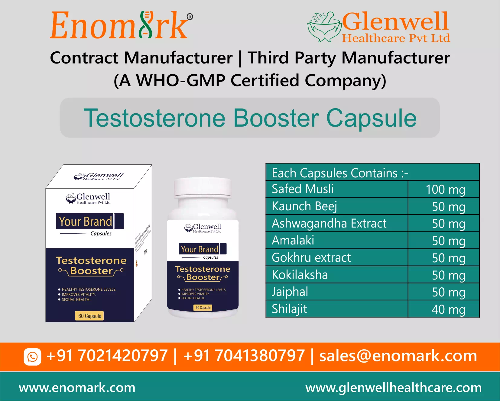 Testosterone Booster Capsule Contract Manufacturing